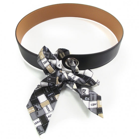 Hermes Leather Monogram Kimono Belt w Bolduc Twilly 1 of 5