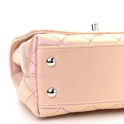 Chanel Iridescent Caviar Quilted Extra Mini Coco Handle Flap Light Pink 9 of 11