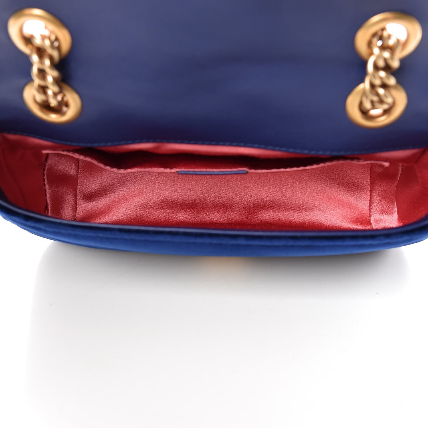 Gucci Velvet Matelasse Mini GG Marmont Shoulder Bag Cobalt Blue 7 of 9