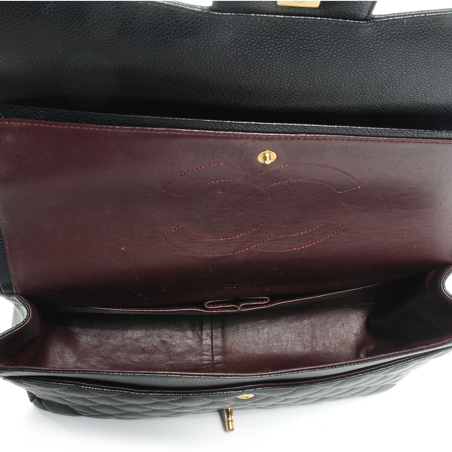 Caviar Quilted Maxi Double Flap Black