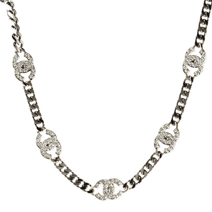 Chanel Ruthenium Crystal Chain CC Choker Silver 1 of 4