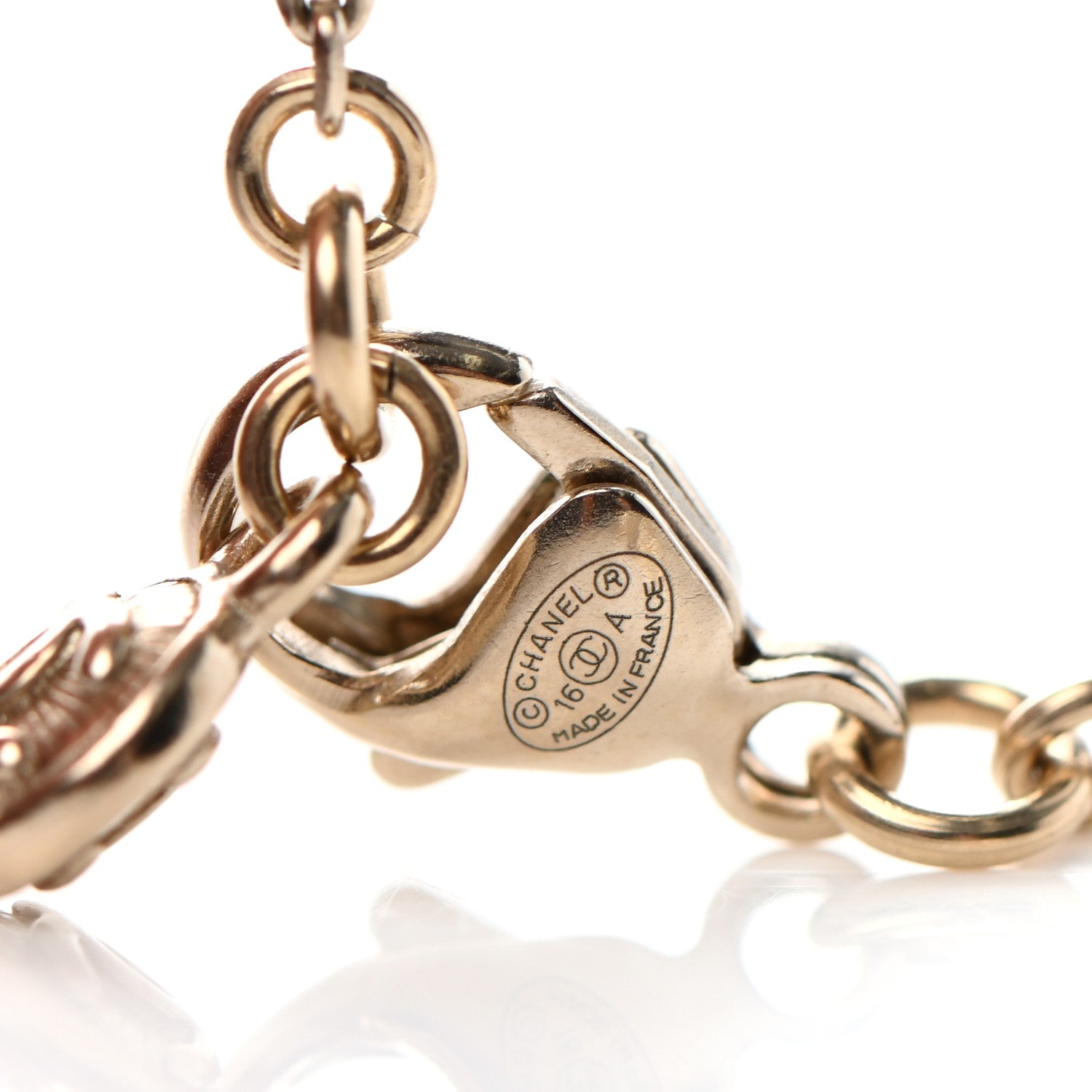 Chanel Pearl Crystal CC Necklace Gold 5 of 5