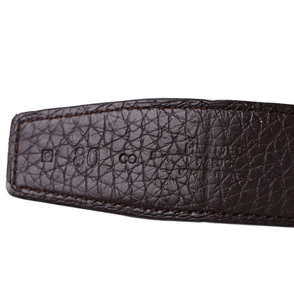 Hermes Box Togo 32mm Au Carre H Belt 80 32 Black Brown 3 of 6