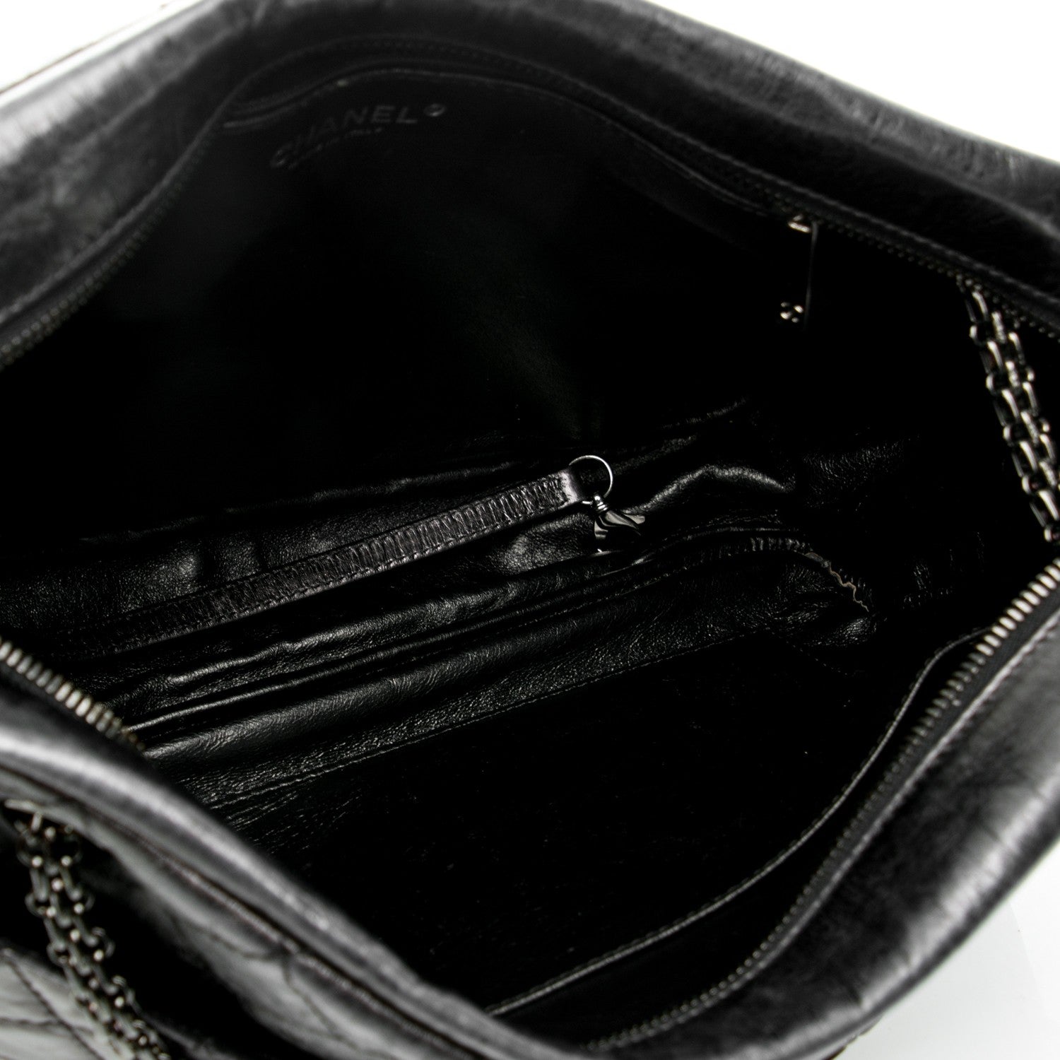 Chanel Metallic Aged Calfskin Quilted Large Reissue Camera Case Black 5 of 7