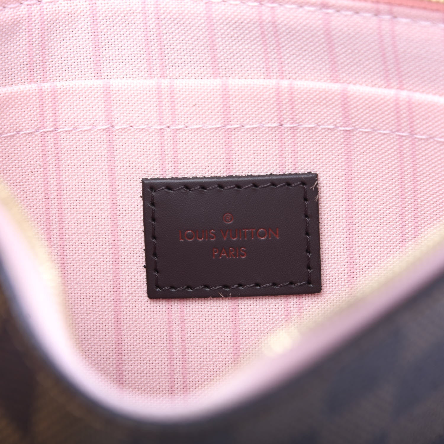Louis Vuitton Damier Ebene Neverfull MM GM Pochette Rose Ballerine 6 of 6