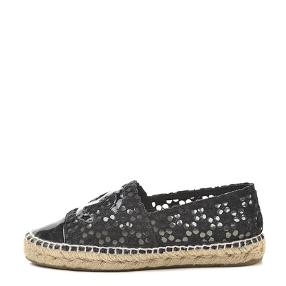 Chanel Lace Patent CC Espadrilles 37 Black 1 of 11