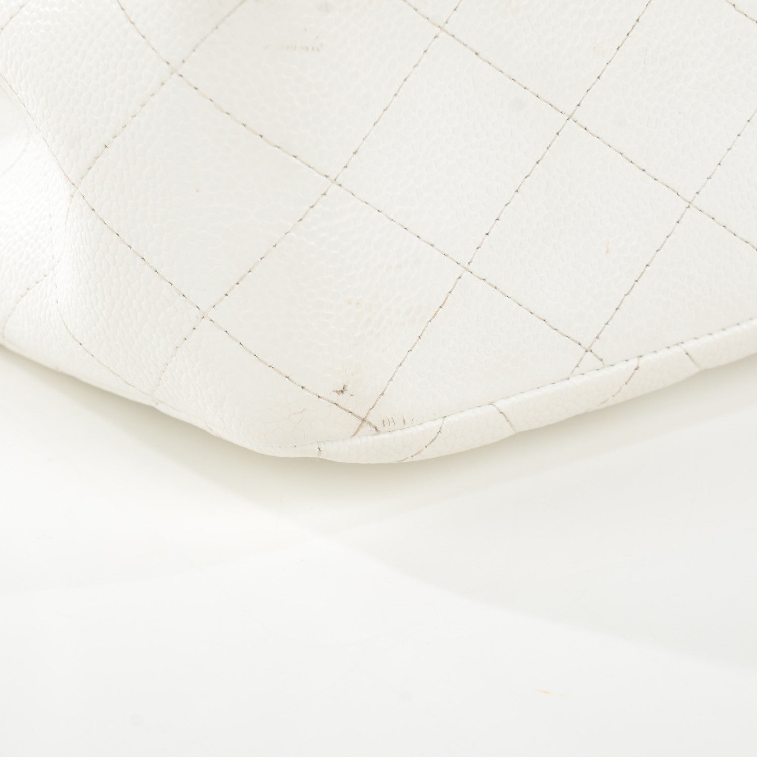 Chanel Caviar Quilted Jumbo Single Flap White 2 of 15