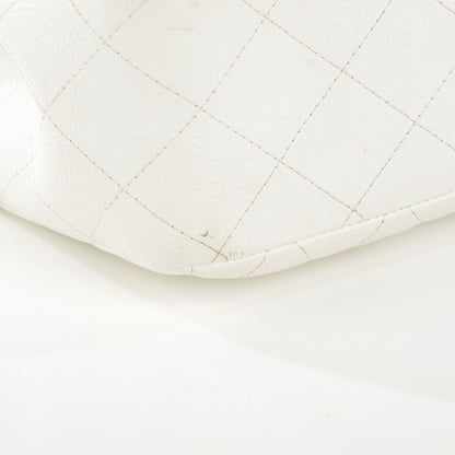 Chanel Caviar Quilted Jumbo Single Flap White 2 of 15