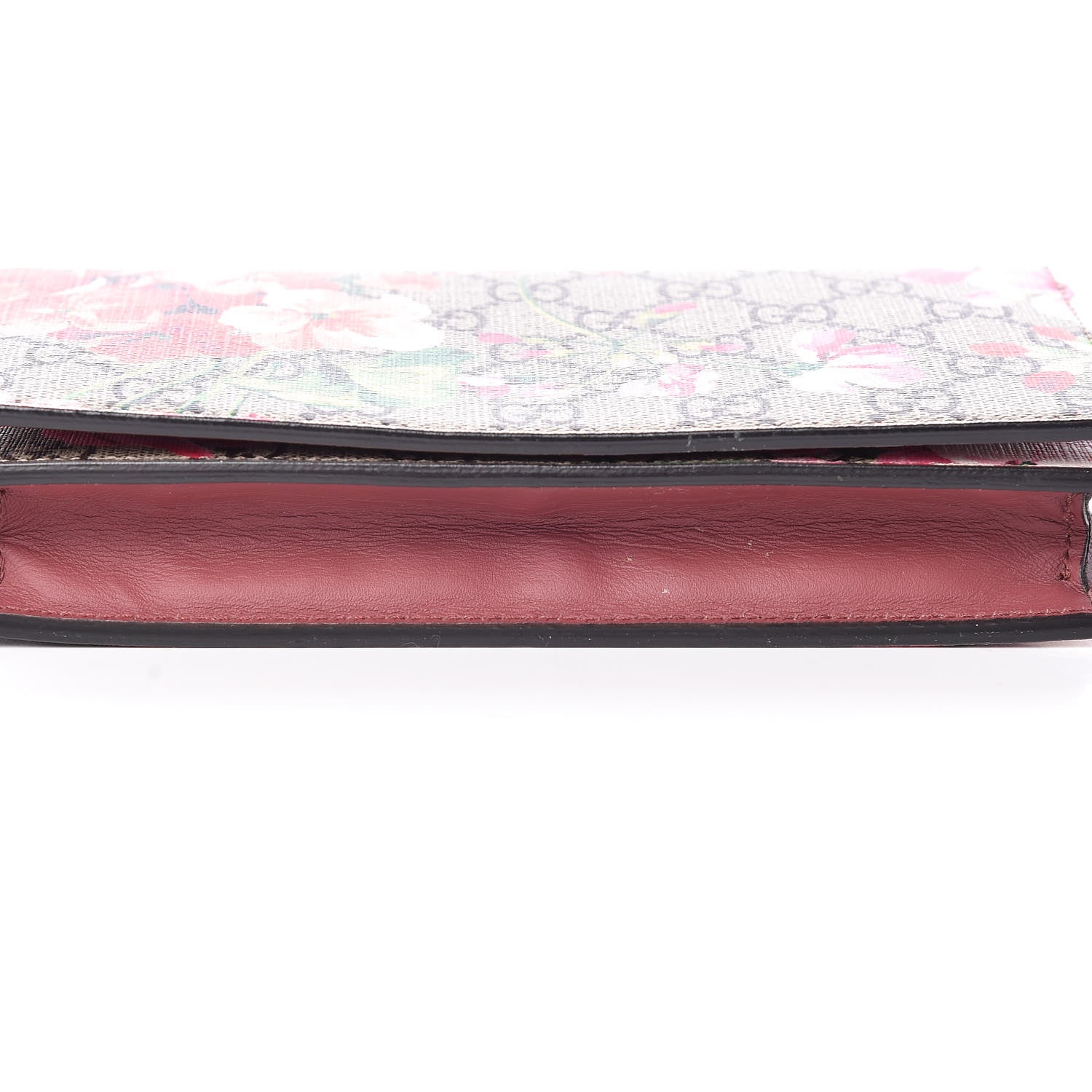 Gucci GG Supreme Monogram Blooms Chain Wallet Beige Multicolor Dry Rose 10 of 13