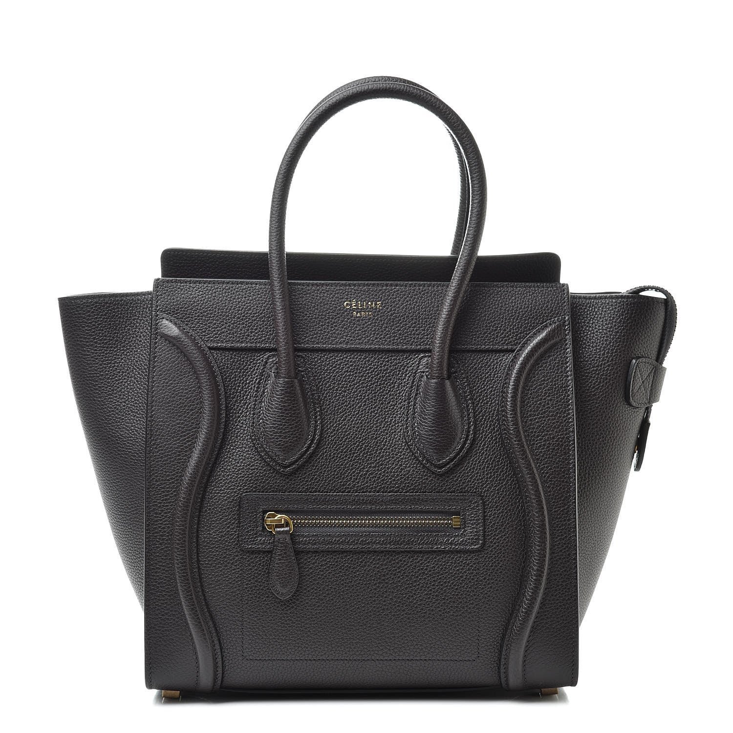 Celine Drummed Calfskin Micro Luggage Dark Taupe 1 of 9