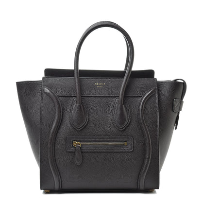 Celine Drummed Calfskin Micro Luggage Dark Taupe 1 of 9