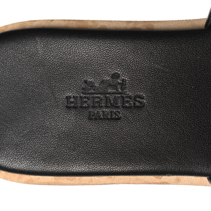 Hermes Calfskin Cork Eze 30 Sandals 37 Black 8 of 9