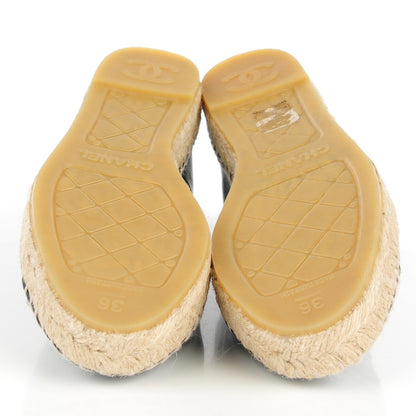 Chanel Lambskin CC Espadrilles 36 Black 6 of 8