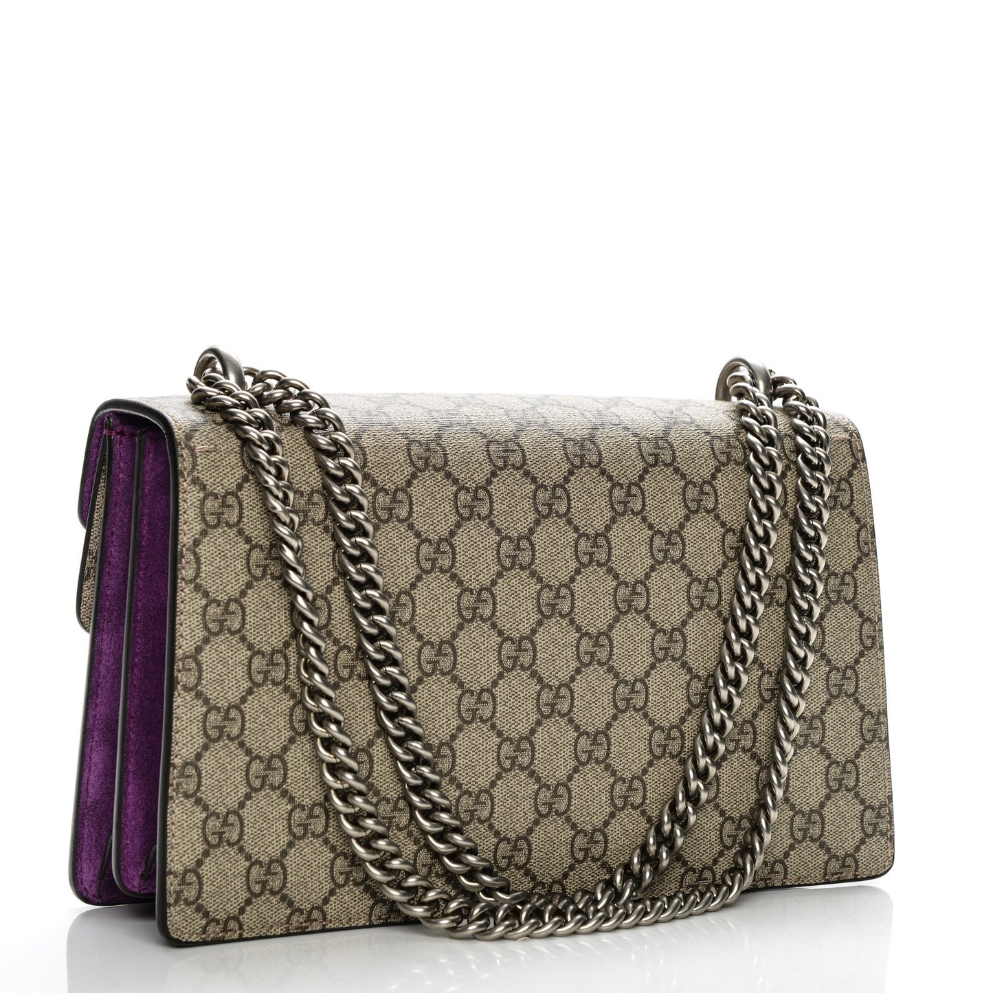 GG Supreme Monogram Embroidered Small Dionysus Shoulder Bag Purple