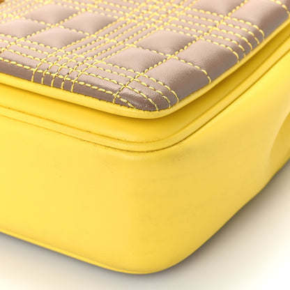 Burberry Lambskin Quilted Small Lola Tri-Color Bag Deep Saffron White Beige 9 of 11