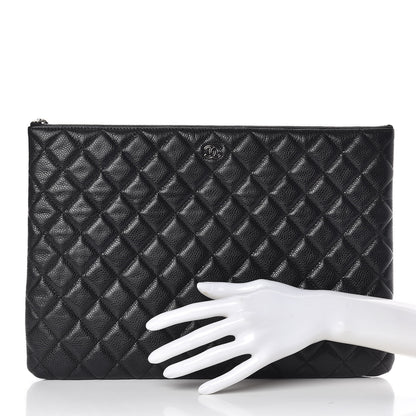 Chanel Caviar Quilted Large Cosmetic Case Black 2 of 9