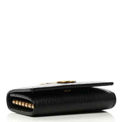 Gucci Pebbled Calfskin Butterfly 6 Key Holder Case Black 4 of 10
