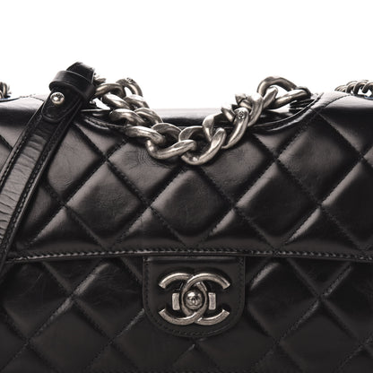 Chanel Glazed Calfskin Quilted Medium Perfect Edge Flap Black 10 of 10