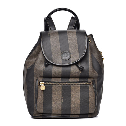 Fendi Coated Canvas Pequin Drawstring Backpack Tobacco 1 of 10