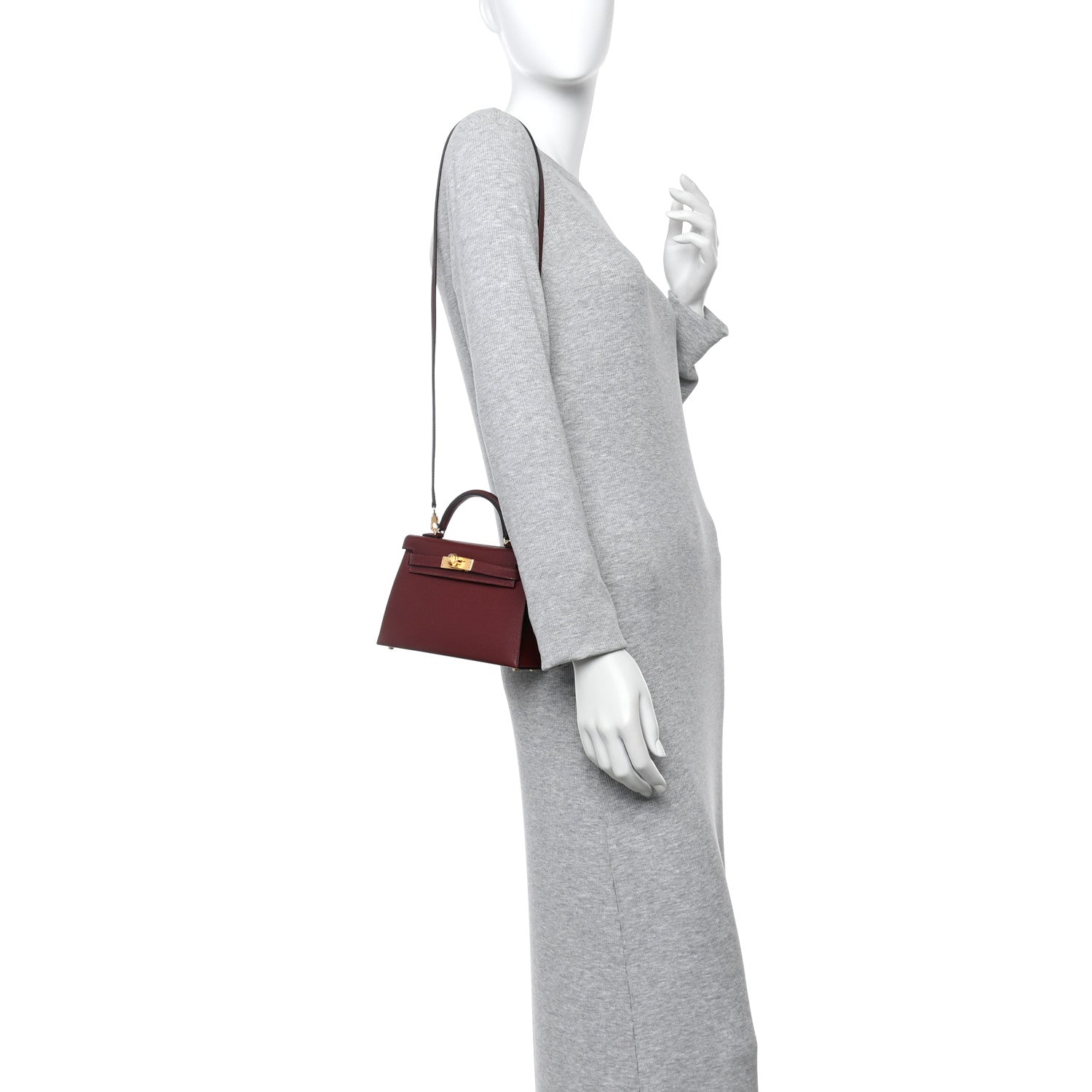 Hermes Madame Calfskin Mini Kelly Sellier 20 Rouge H 2 of 11