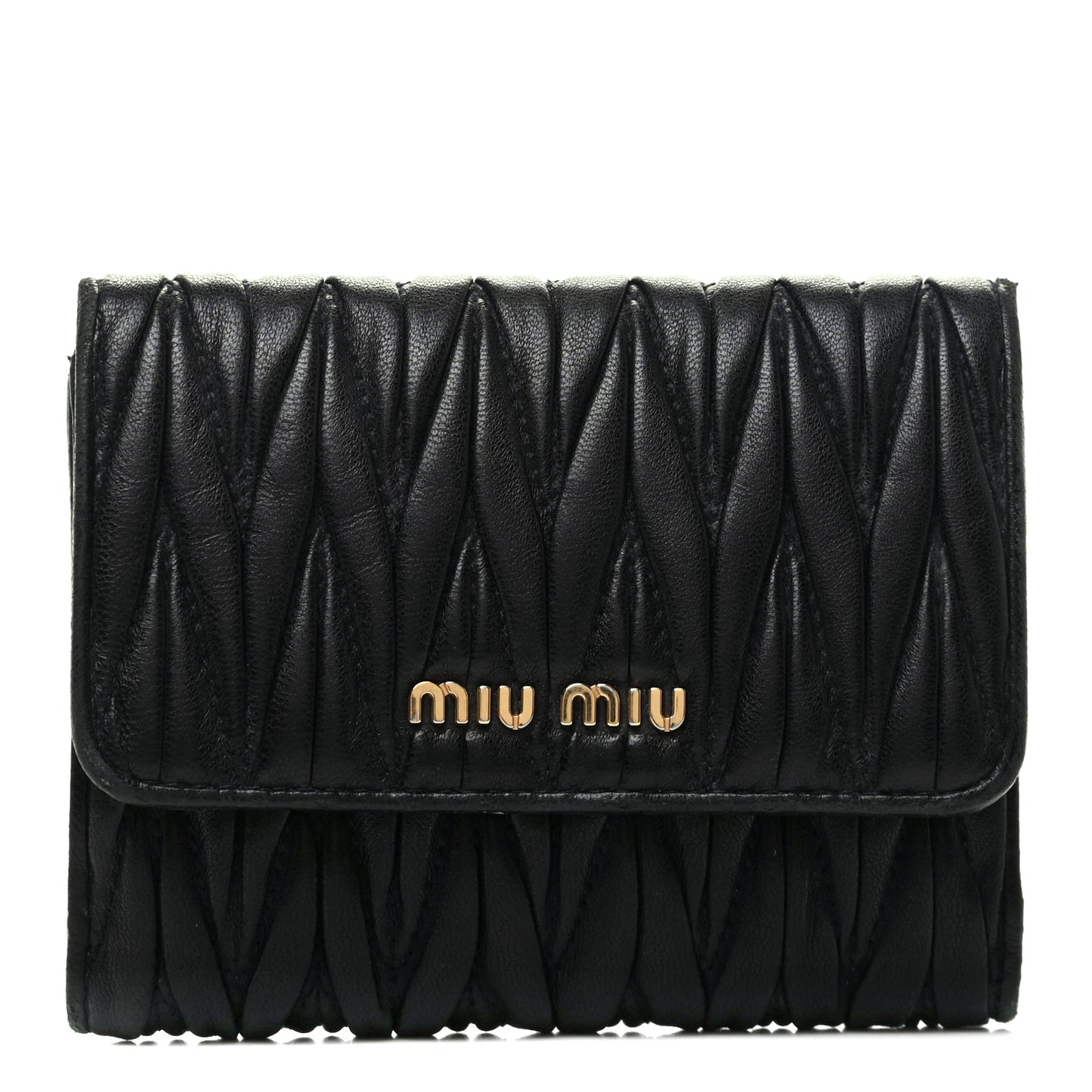 Nappa Matelasse Lux Flap Wallet Black