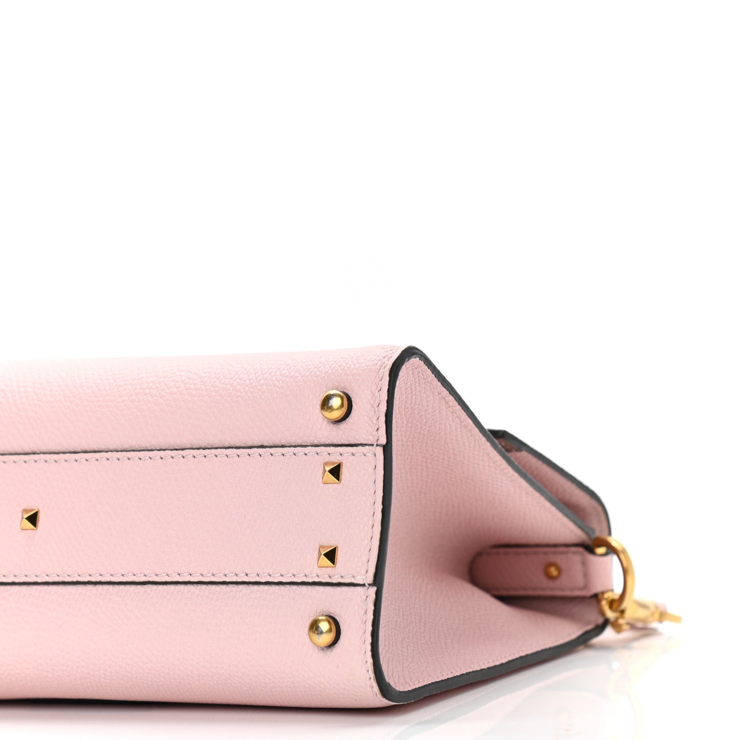 Grainy Calfskin Small VSling Top Handle Bag Rose Quartz