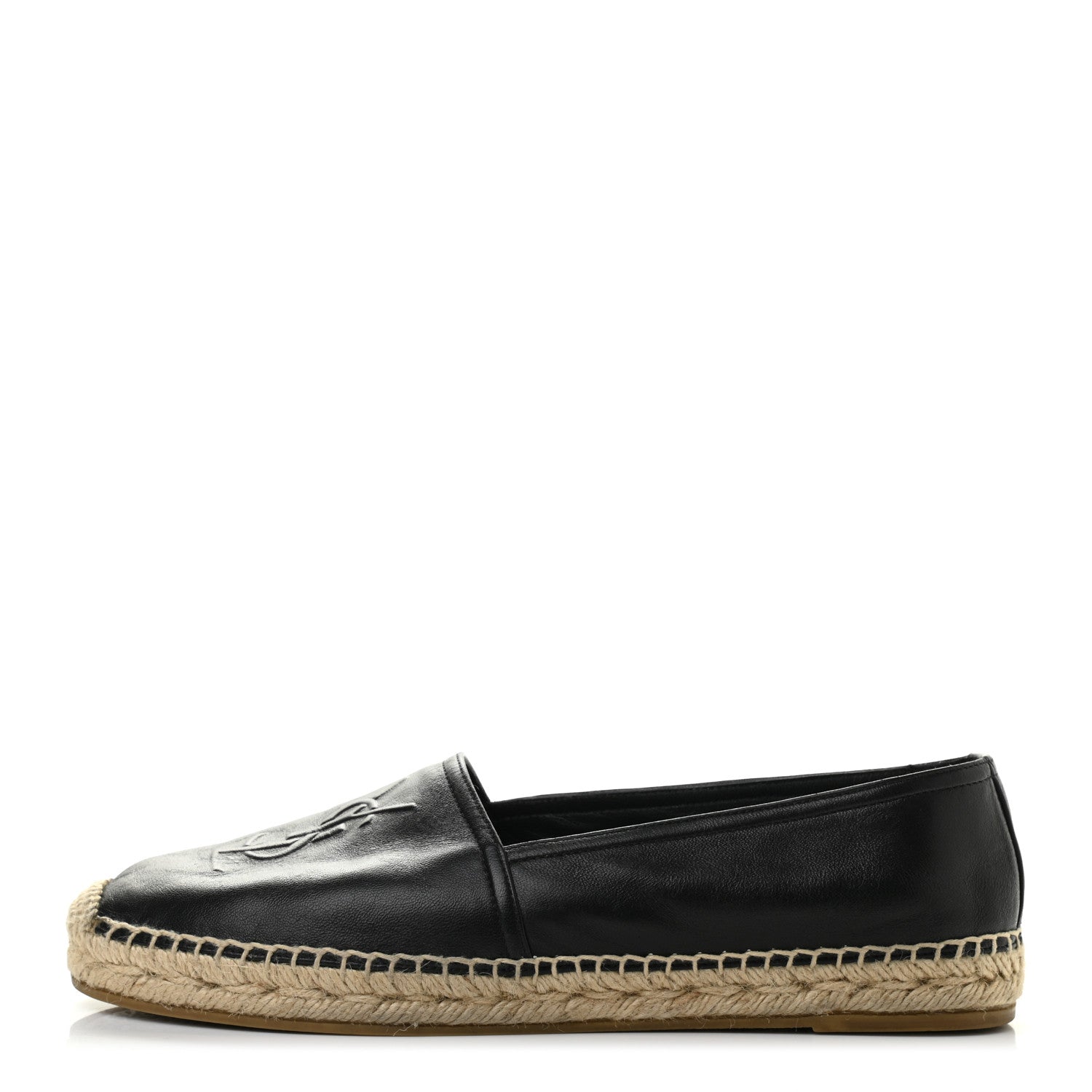 Saint Laurent Lambskin Monogram Espadrilles 38 Black 1 of 9