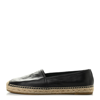 Saint Laurent Lambskin Monogram Espadrilles 38 Black 1 of 9