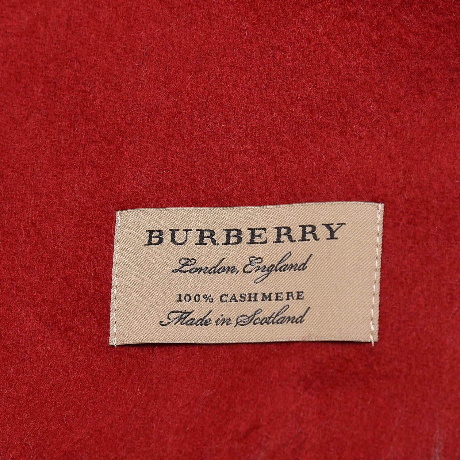 Burberry Cashmere Giant Check Fringe Scarf Camel Parade Red 4 of 5