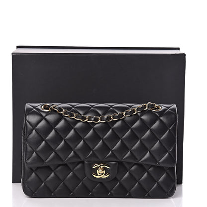 Chanel Lambskin Quilted Medium Double Flap Black 16 of 16
