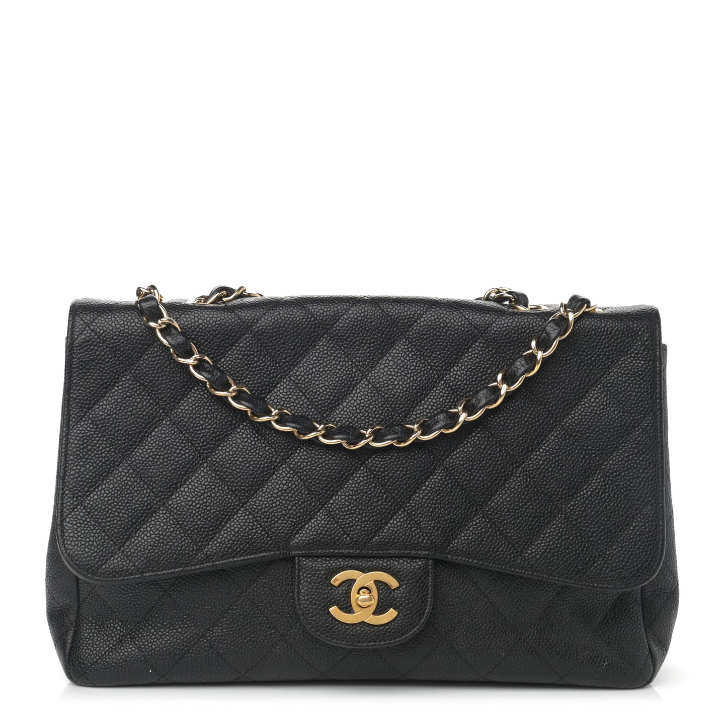 Caviar Quilted Jumbo Single Flap Black