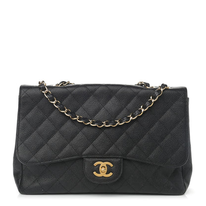Chanel Caviar Quilted Jumbo Single Flap Black 1 of 14