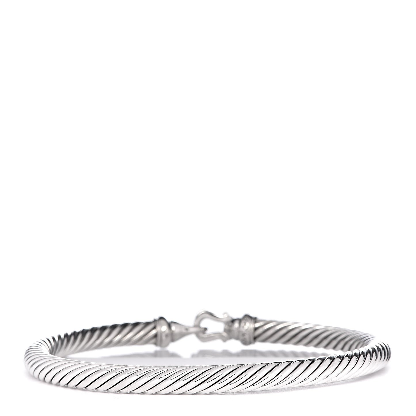 Sterling Silver Diamond 5mm Cable Buckle Bracelet