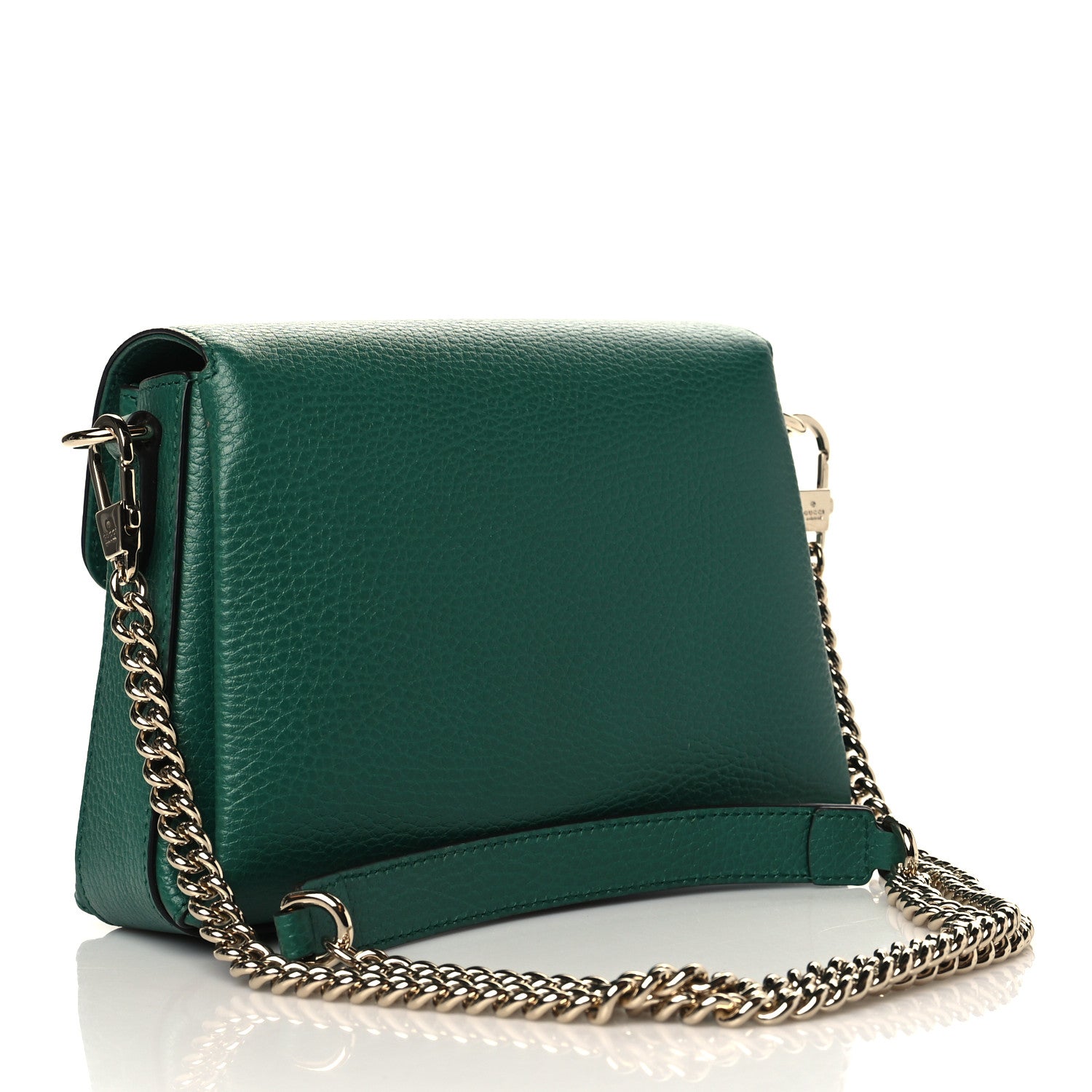 Gucci Dollar Calfskin Interlocking G Crossbody Bag Emerald 3 of 10