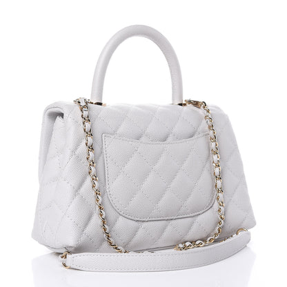 Chanel Caviar Quilted Mini Coco Handle Flap Light Grey 3 of 10