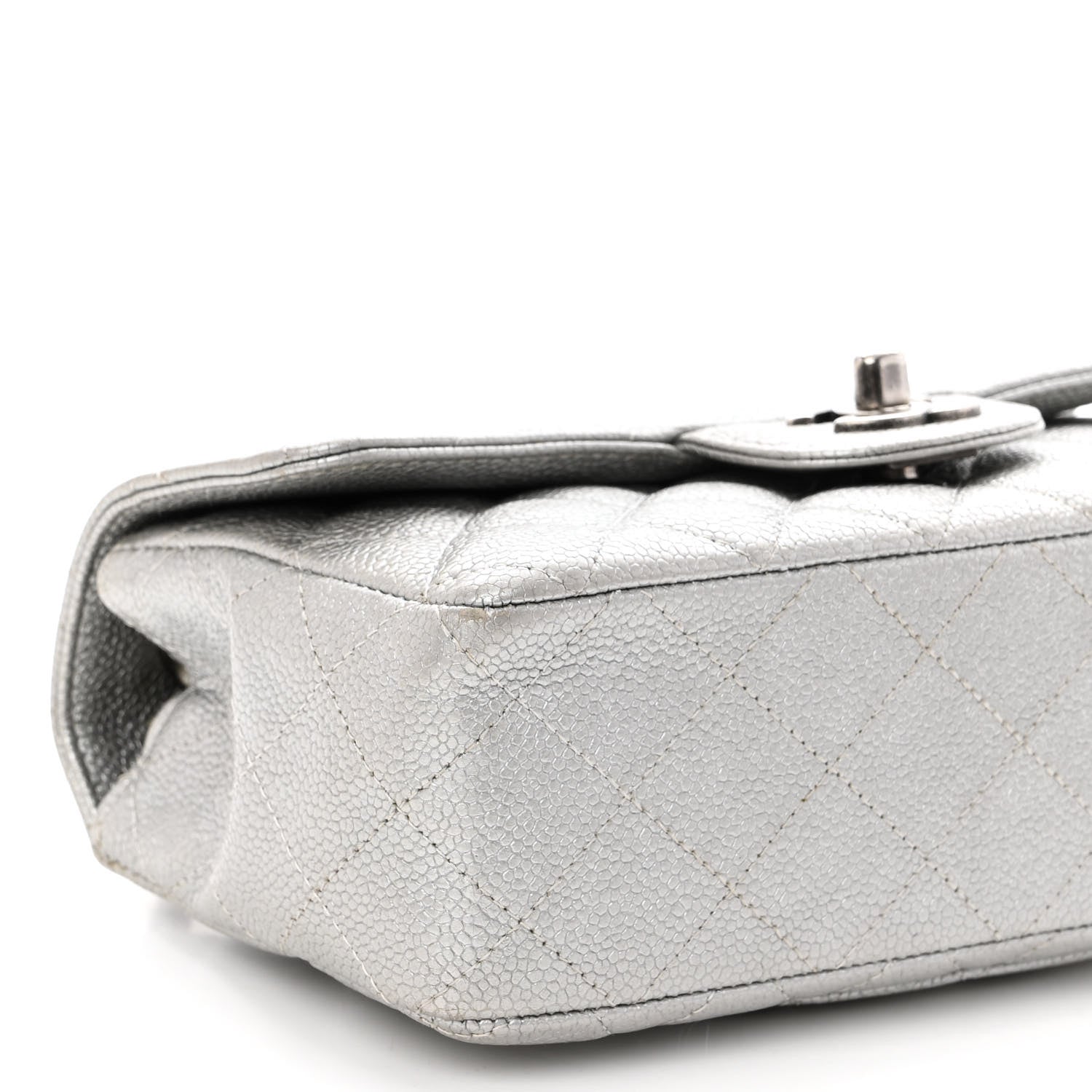 Chanel Metallic Caviar Quilted Mini Rectangular Flap Silver 10 of 11