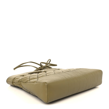 Chanel Shiny Crumpled Calfskin Quilted Mini 31 Shopping Bag Khaki 4 of 10