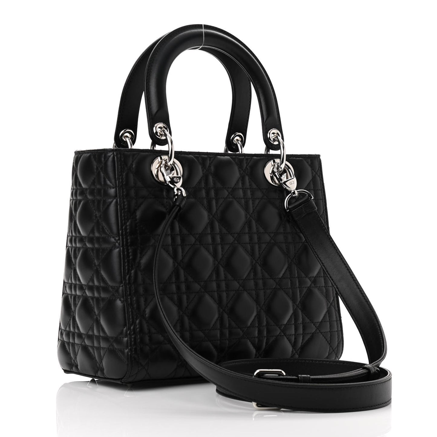 Lambskin Cannage Medium Lady Dior Black