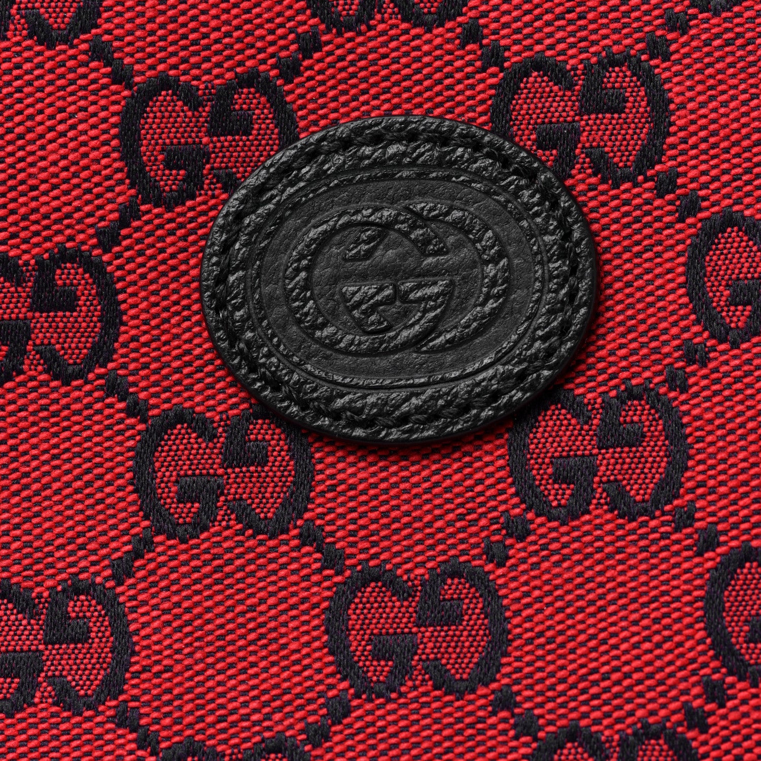 Gucci Monogram Multicolor Textured Calfskin Retro Interlocking G Round Shoulder Bag Red Blue 10 of 12
