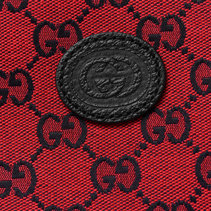 Gucci Monogram Multicolor Textured Calfskin Retro Interlocking G Round Shoulder Bag Red Blue 10 of 12
