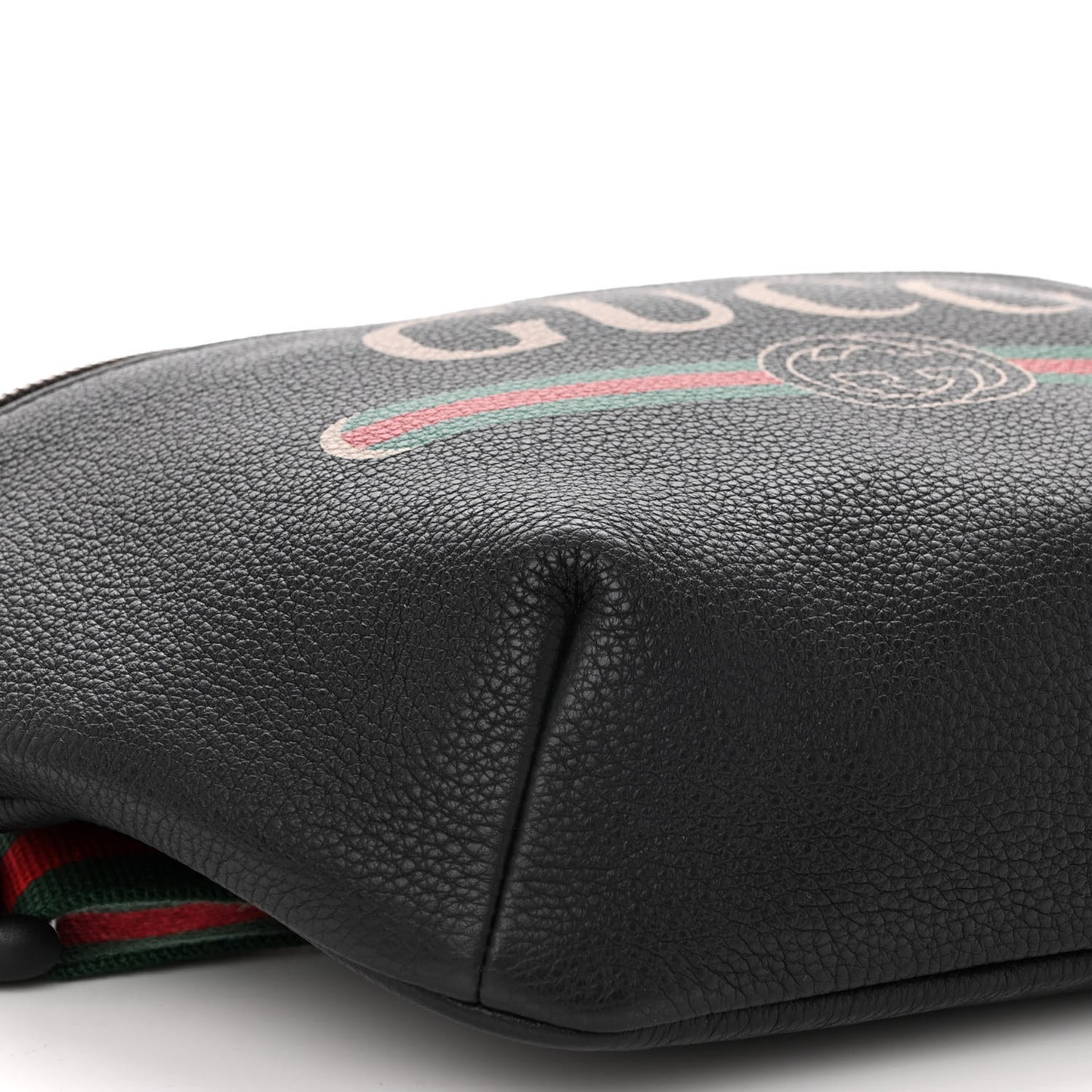 Grained Calfskin Logo Belt Bag Black
