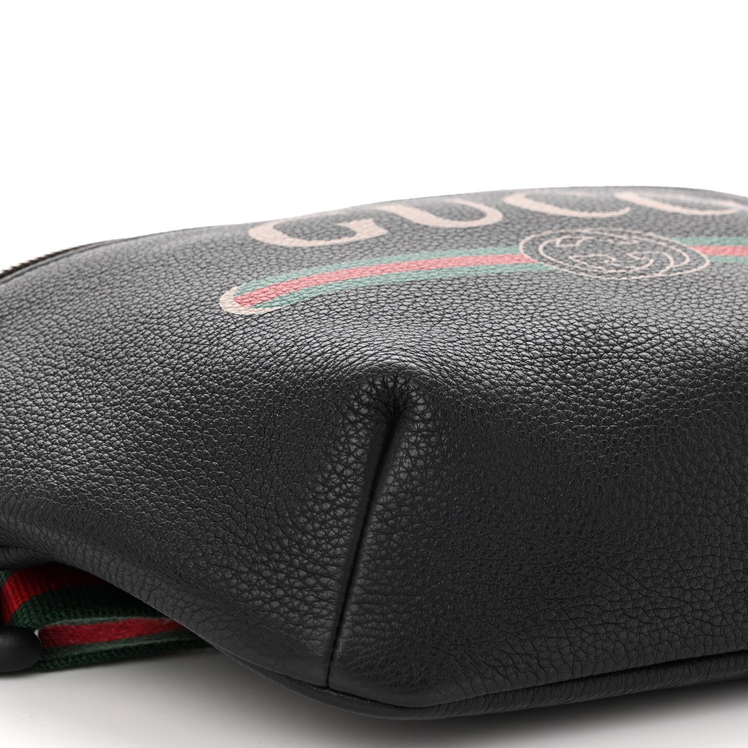 Gucci Grained Calfskin Logo Belt Bag Black 8 of 9