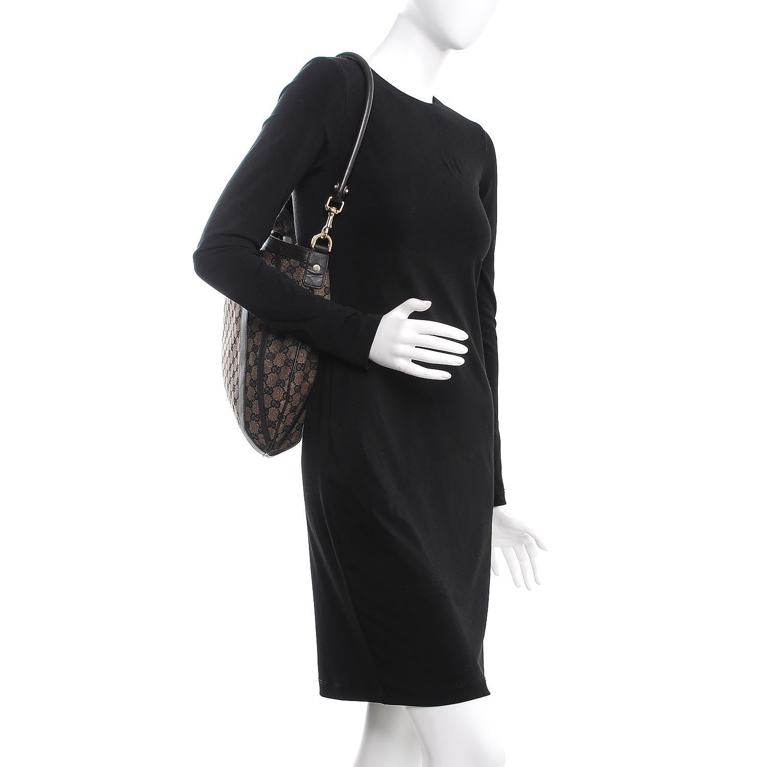 Gucci Monogram Medium Abbey Convertible Tote Dark Brown 2 of 13