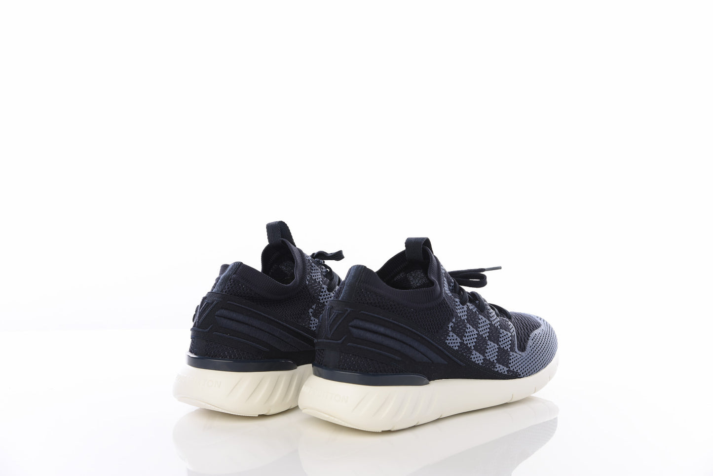 Knit Damier Fastlane Sneakers 8 Blue