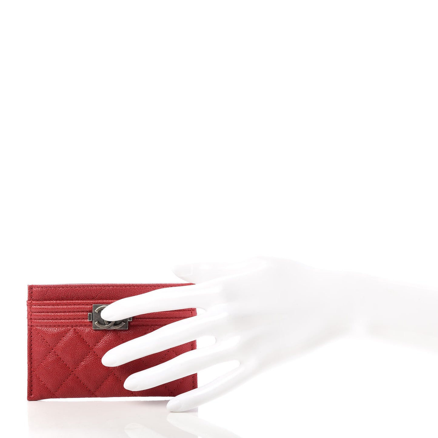 Caviar Quilted Boy Card Holder Red