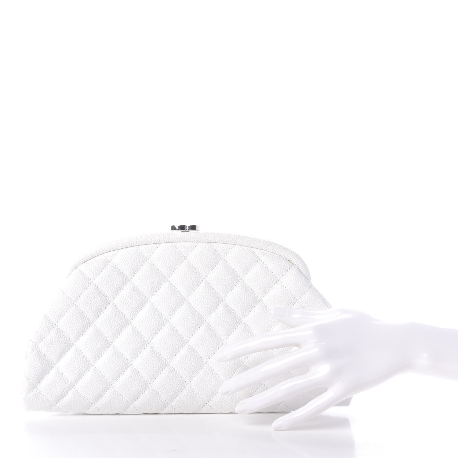 Chanel Caviar Quilted Timeless Clutch White 2 of 7