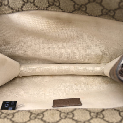 Gucci GG Supreme Monogram Web Small Neo Vintage Double Flap Messenger Bag Beige New Acero 5 of 14