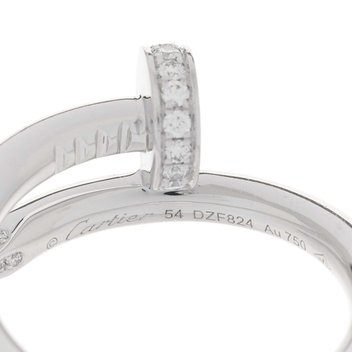 18K White Gold Diamond Juste Un Clou Ring 54 7