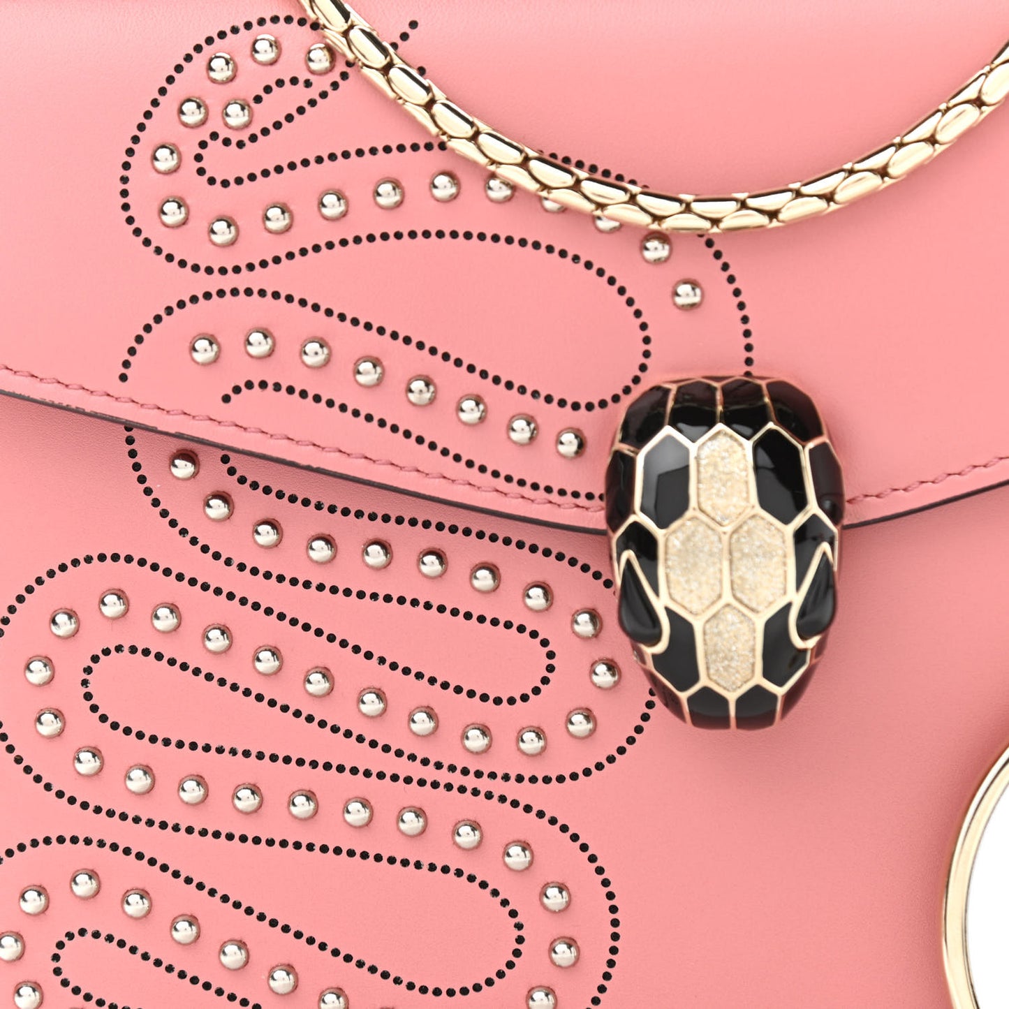 Nappa Embellished Serpenti Forever Crossbody Pink