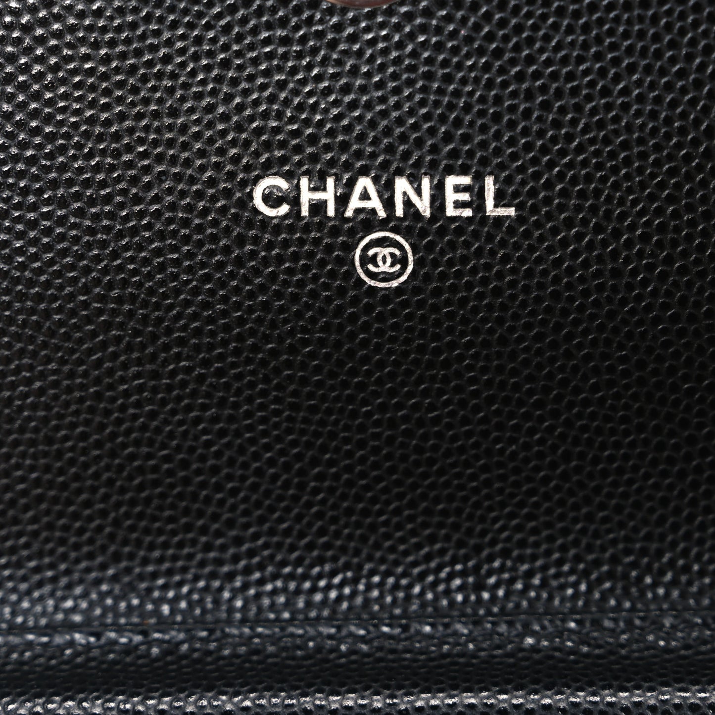 Caviar Quilted Coco Chanel Logo Clutch With Chain Flap Black